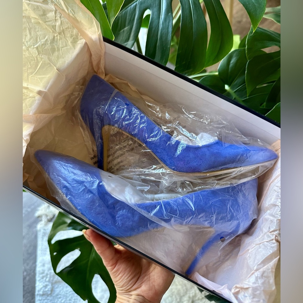 BCBG Gaminkha-x Blue Suede Heels - Picture 6 of 6
